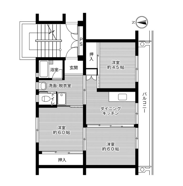 ビレッジハウス広田7号棟の間取り