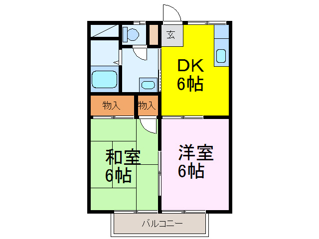 古河市中田のアパートの間取り