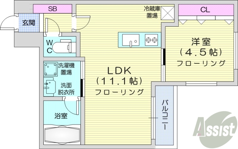 CARRERA行啓通の間取り