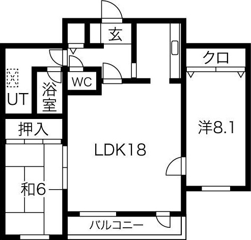 LEE SPACE篠路Aの間取り