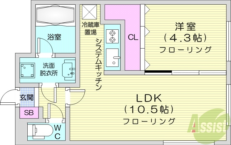 ALPHA学園前の間取り