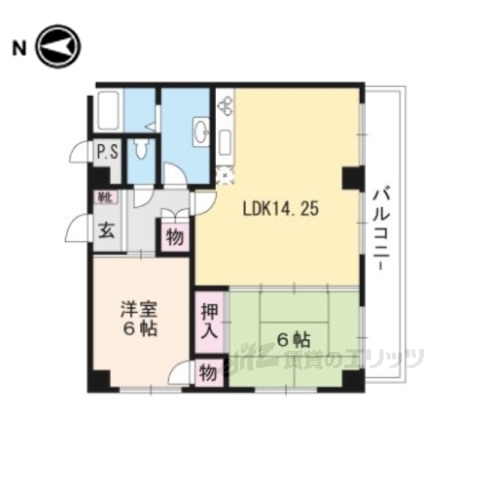 大津市国分のマンションの間取り