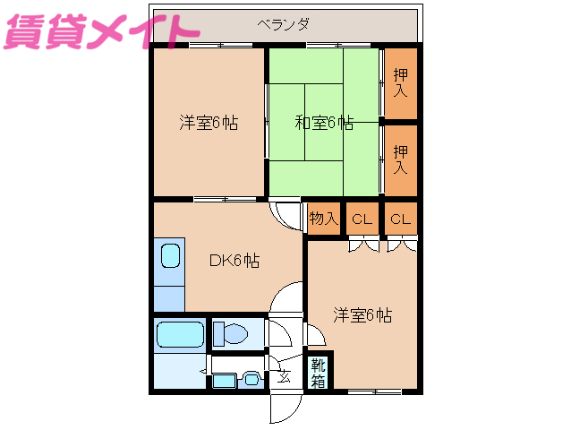 度会郡玉城町佐田のマンションの間取り