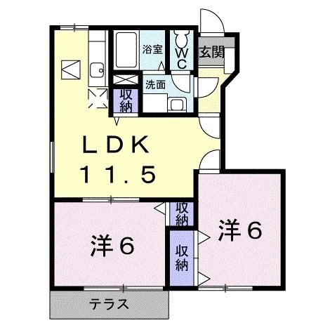 紀の川市藤崎のアパートの間取り