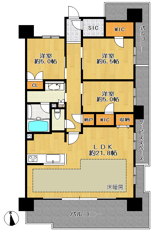 ASUTO　RESIDENTIAL　THE　TOWERの間取り