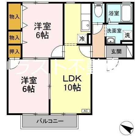 薩摩川内市平佐町のアパートの間取り