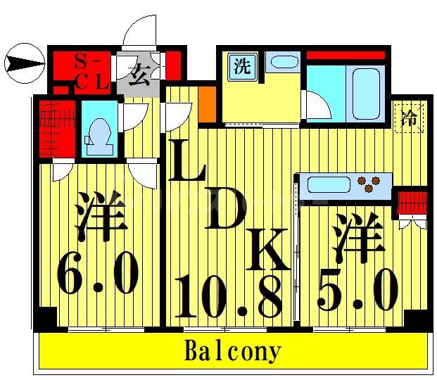 足立区中川のマンションの間取り