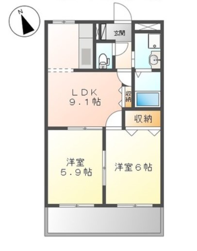 姫路市別所町佐土のアパートの間取り