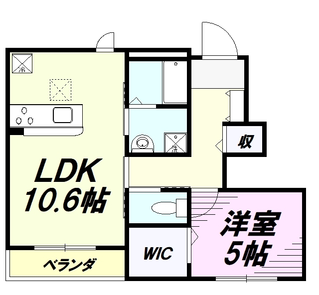 八王子市小宮町のアパートの間取り