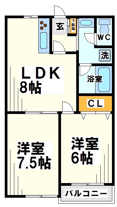 調布市仙川町のマンションの間取り