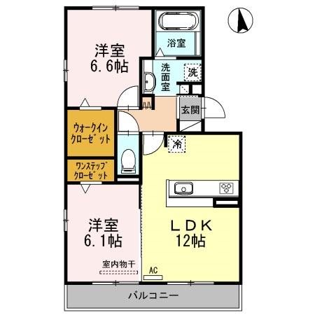 名古屋市中村区角割町のアパートの間取り