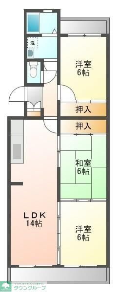 福岡市東区土井のマンションの間取り