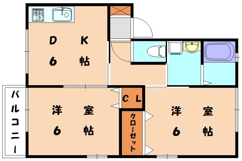 古賀市千鳥のアパートの間取り