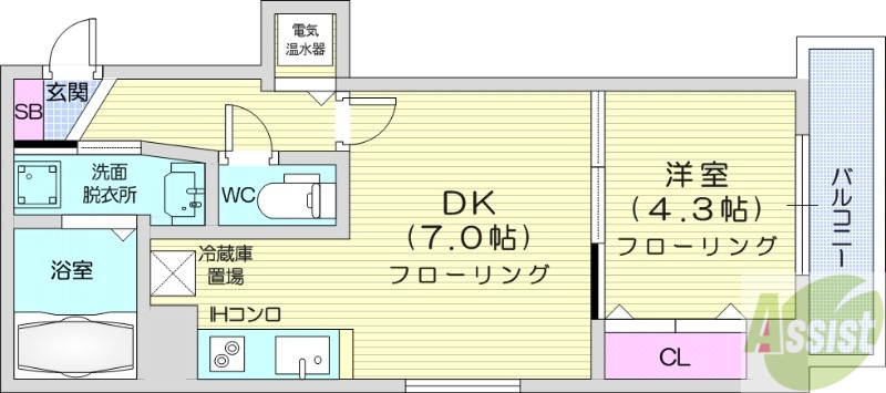 マッシモ北3条の間取り