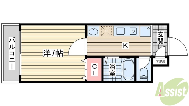 神戸市長田区西代通のマンションの間取り