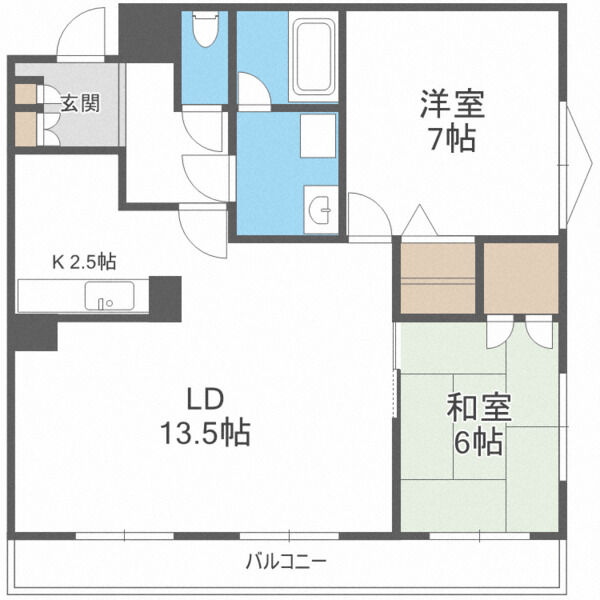 札幌市中央区伏見のマンションの間取り