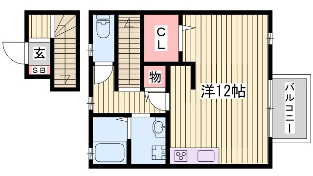 クレールベルヴィル立花Bの間取り