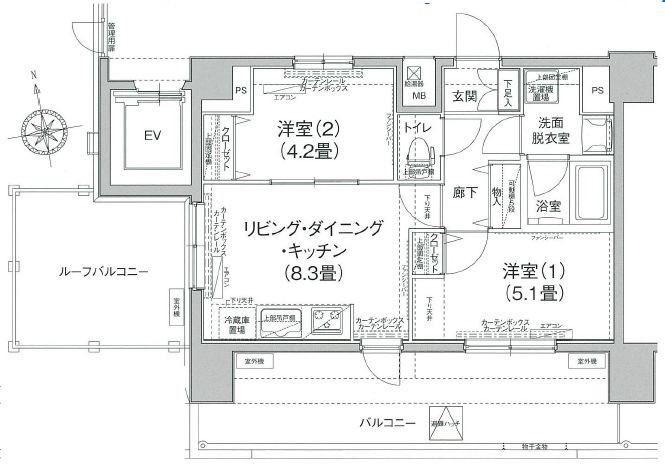 荒川区東日暮里のマンションの間取り