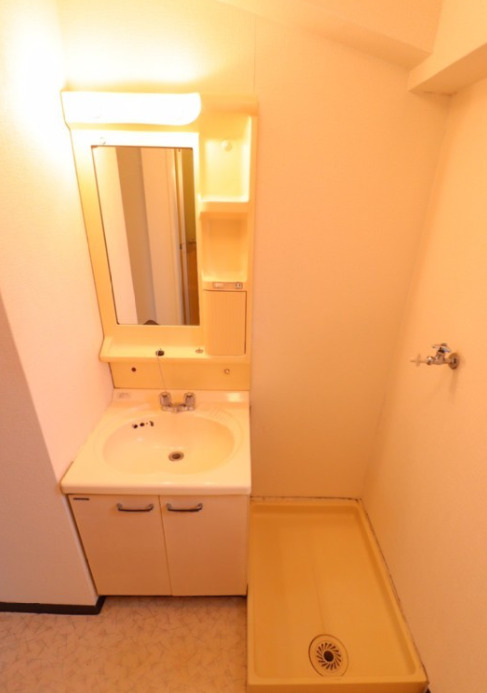 洗面設備　スペースが確保できる洗面所です