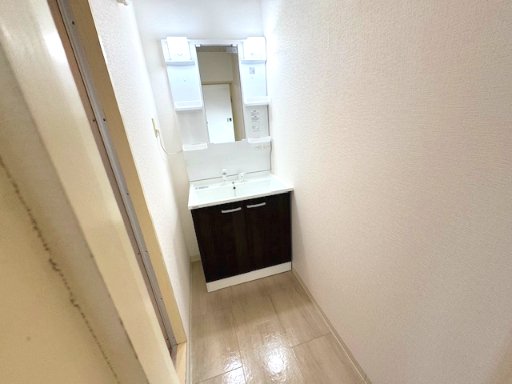 洗面設備　シャンプードレッサー付きの洗面で朝の身支度もスムーズに！