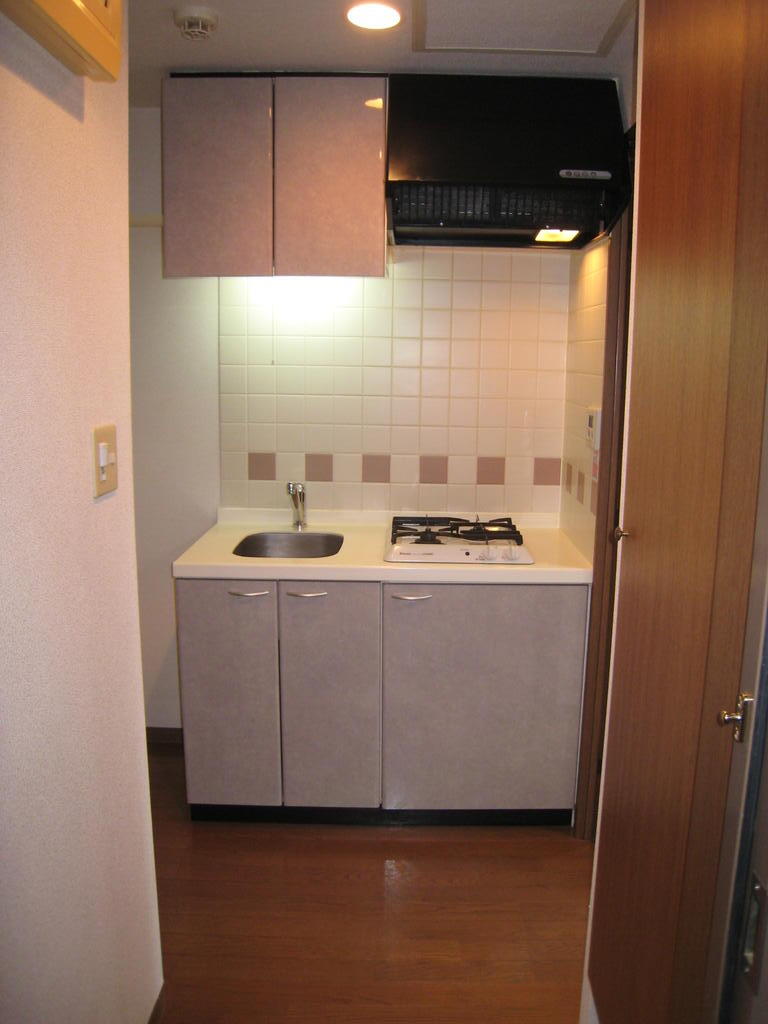 キッチン　２口ガスコンロのシステムキッチン