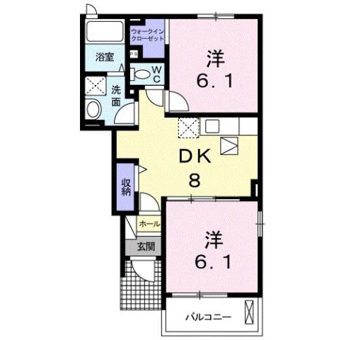 ＪＲ予讃線 香西駅 バス乗車時間：8分 最寄りバス停で下車 徒歩4分 2階建 築15年の間取り写真