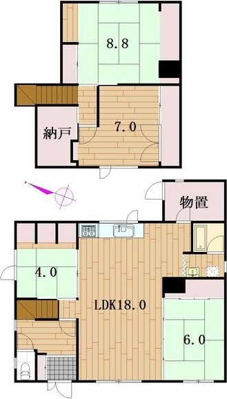 貸家 花川北2-3の間取り写真