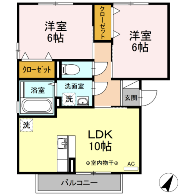 京王相模原線 橋本駅 バス乗車時間：14分 最寄りバス停で下車 徒歩4分 3階建 築16年の間取り写真