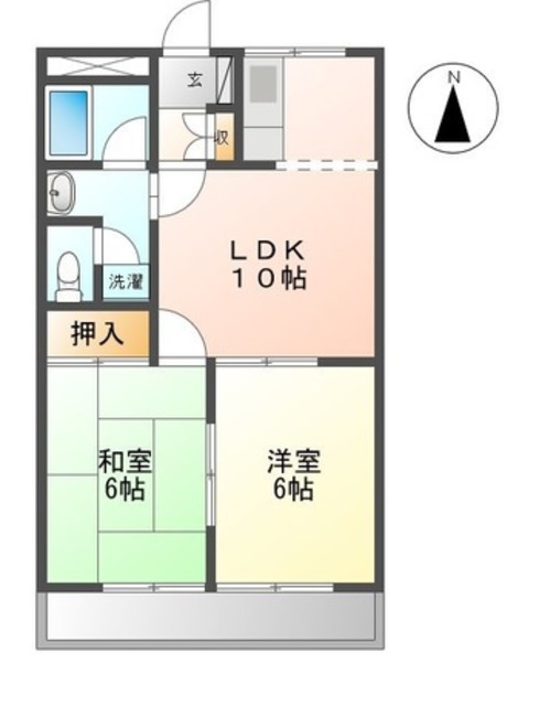 沼津市原町中のアパートの間取り