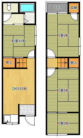 【北条7丁目2階建貸家の間取り】