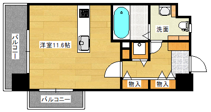 広島市西区観音本町のマンションの間取り