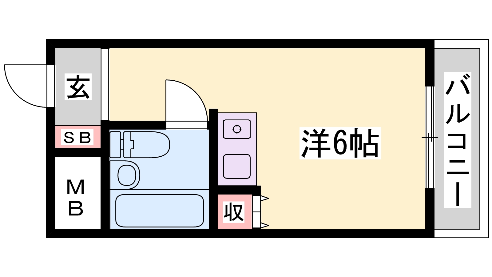 姫路市広畑区東新町のマンションの間取り