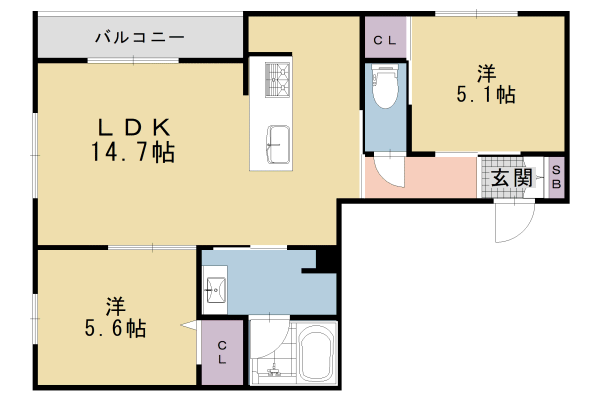 シャーメゾン六条荘の間取り