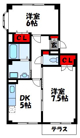 飯塚市平塚のアパートの間取り