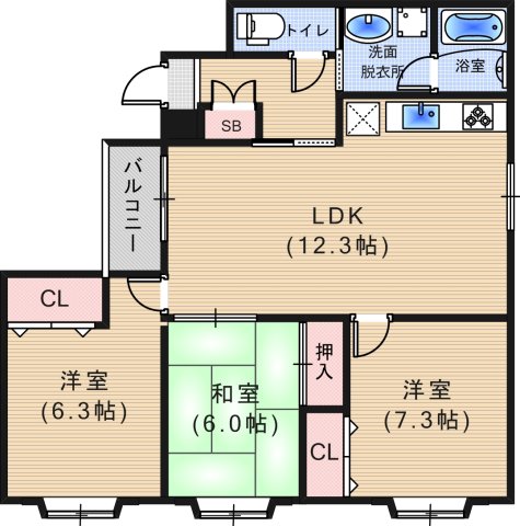 ルセラ住之江の間取り