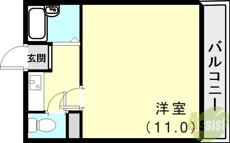 神戸市長田区五位ノ池町のマンションの間取り