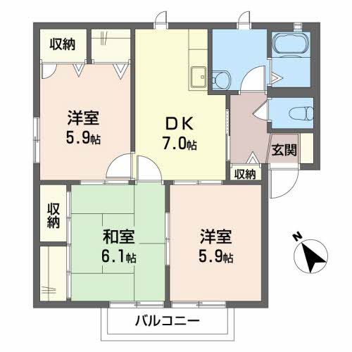 シャーメゾン21　A棟の間取り