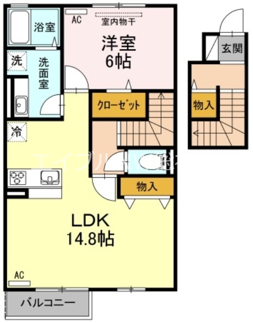 総社市小寺のアパートの間取り