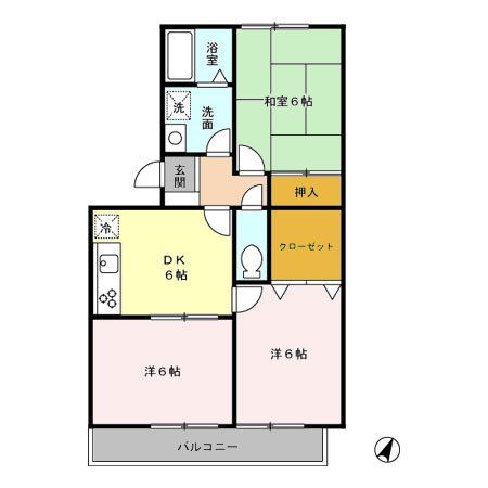 上尾市浅間台のアパートの間取り