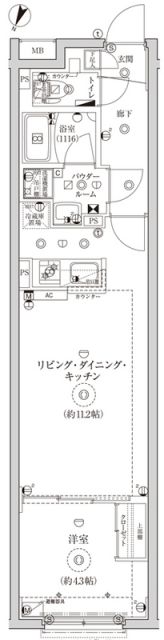 グローリオシェルト池袋IIの間取り