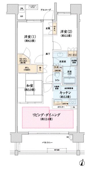 パークタワー勾当台公園の間取り