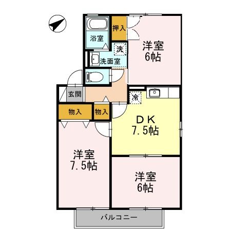 【津市高茶屋小森町のアパートの間取り】