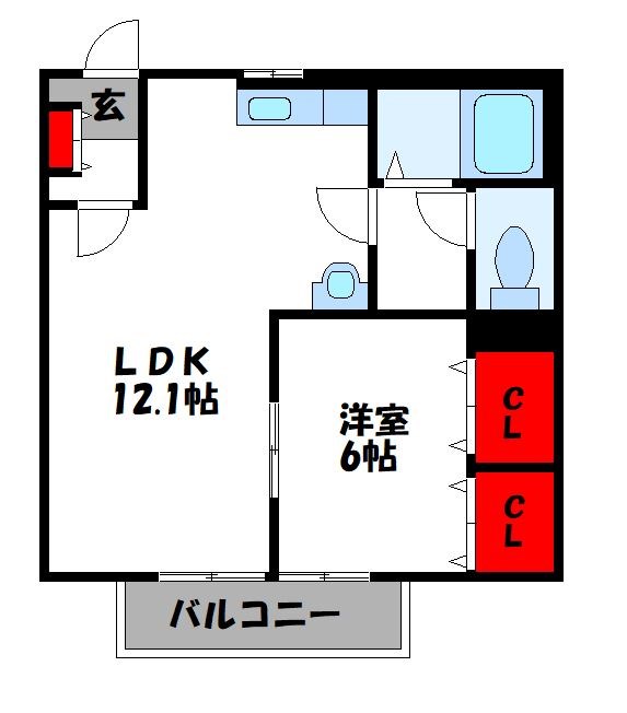 飯塚市忠隈のアパートの間取り