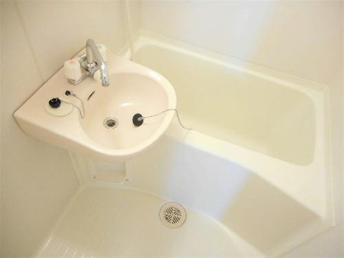 バス・シャワールーム　洗面台とユニット式のお風呂です