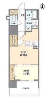 大阪市西区南堀江のマンションの間取り