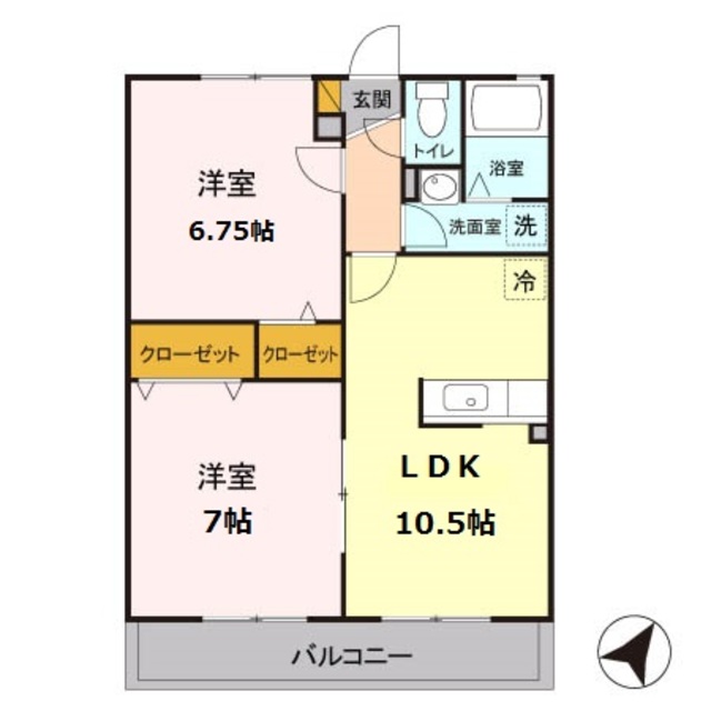 サニーフラットカワベの間取り