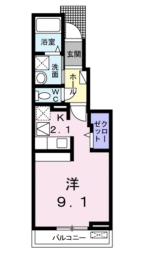 [家電付き] ラブリーBの間取り