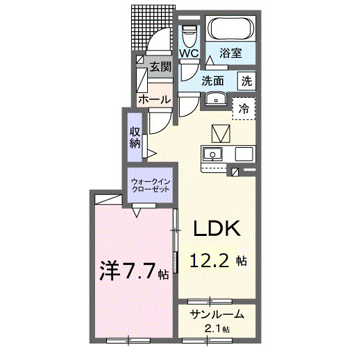 高松市屋島東町のアパートの間取り