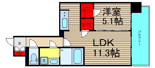 S-RESIDENCE日本橋Qualierの間取り