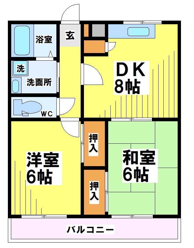 調布市多摩川のマンションの間取り